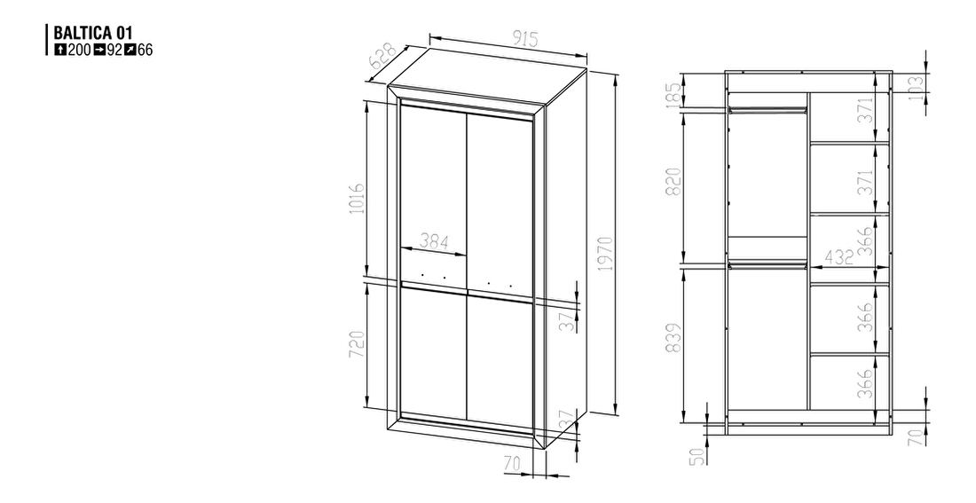 Šatní skříň Baltica 1