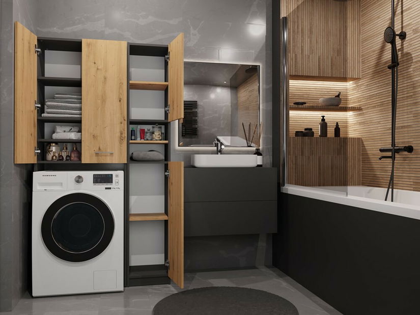 Koupelnová sestava Molinos 2 (antracit + dub artisan)