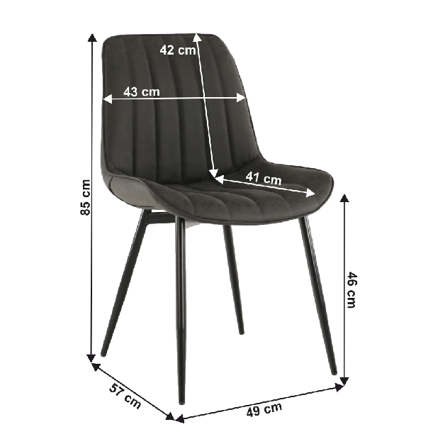 Jídelní židle Halana (tmavě šedá)