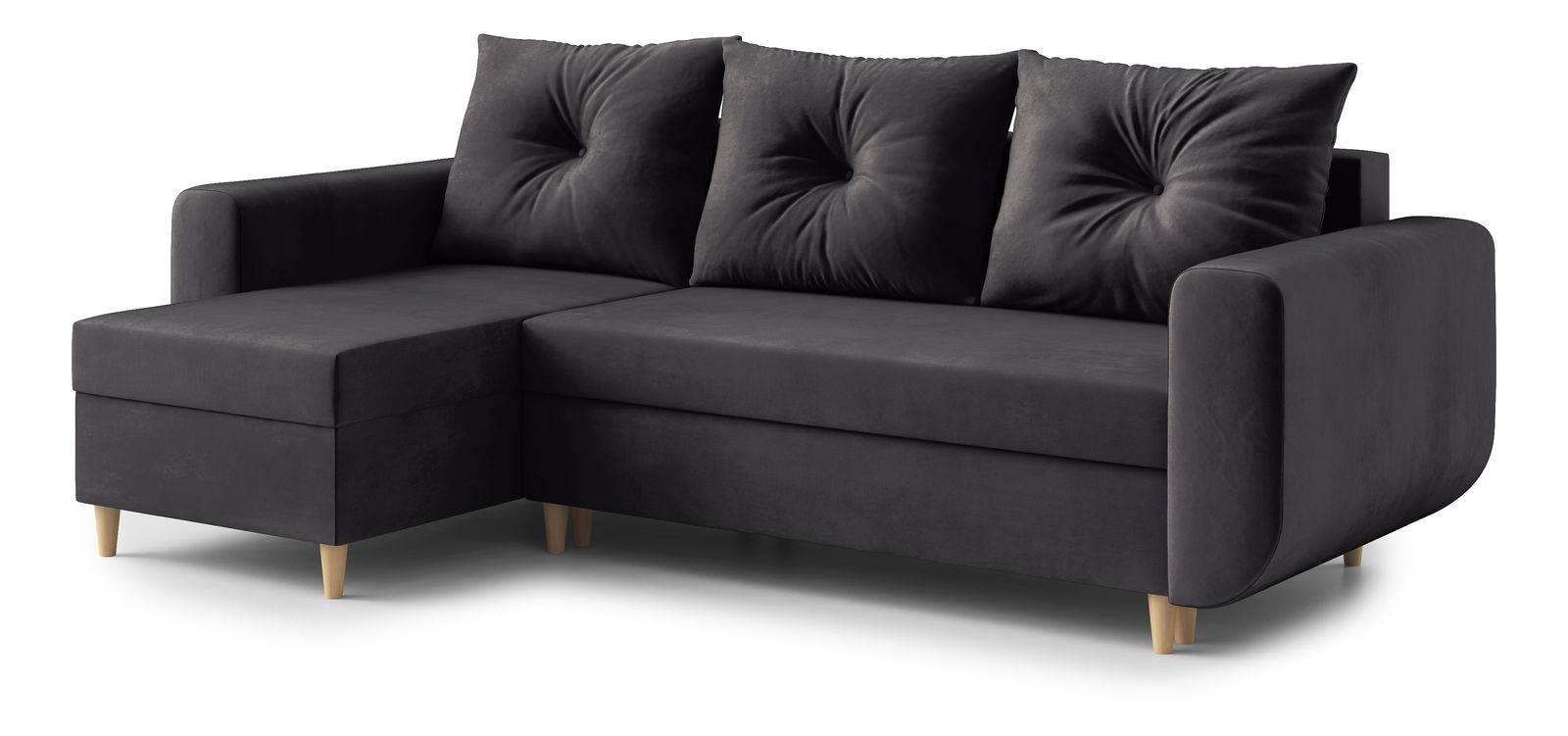  Rohová sedací souprava Eugenie (L) (šedočerná)