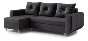  Rohová sedací souprava Eugenie (L) (šedočerná)