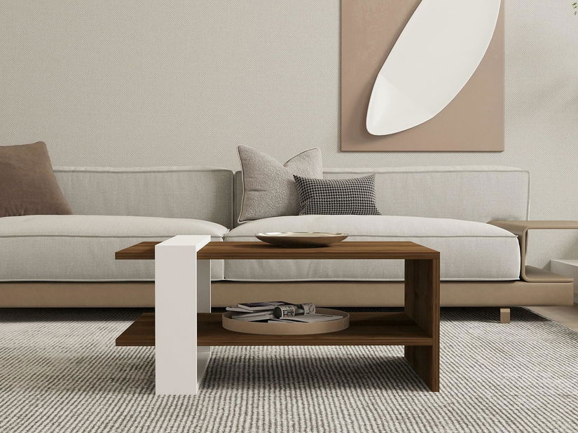 Konferenční stolek Falck 1 (ořech + bílá)