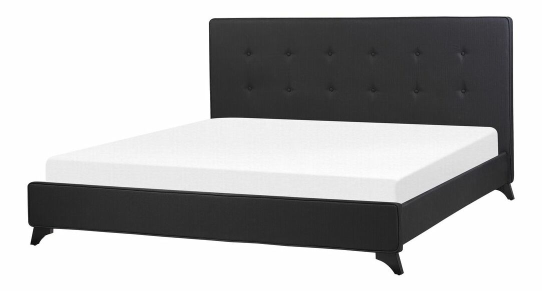 Manželská postel 180 cm AMBRE (s roštem) (černá)