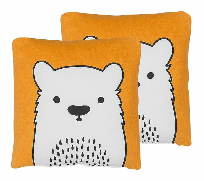 Sada 2 ozdobných polštářů 45 x 45 cm Warza (oranžová)