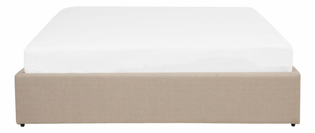 Manželská postel 140 cm DIJON (s roštem a úl. prostorem) (béžová)