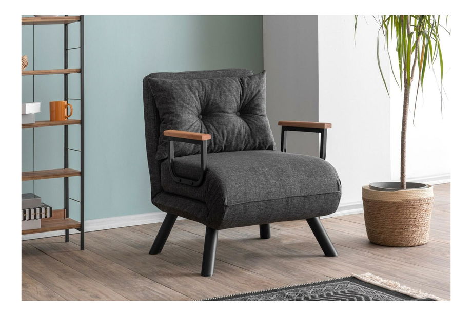 Rozkládací křeslo Sandy (tmavě šedá)