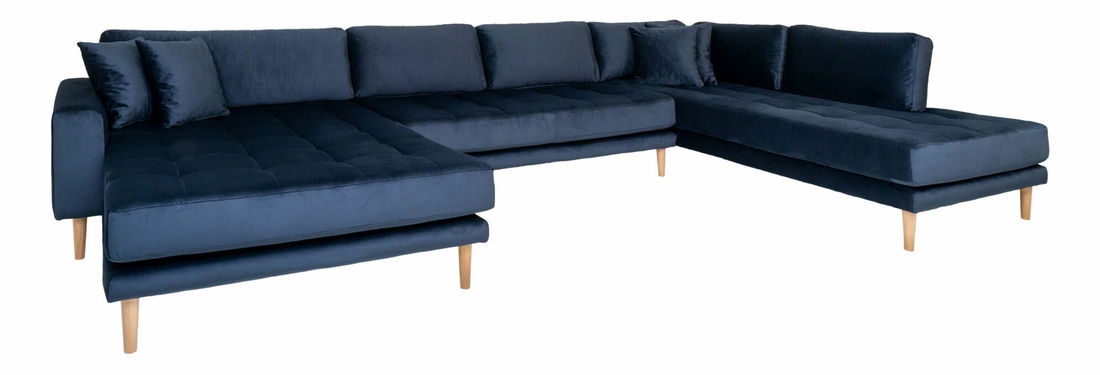 Rohová sedací souprava ve tvaru U (L) Lvaveriaora U (tmavě modrá)