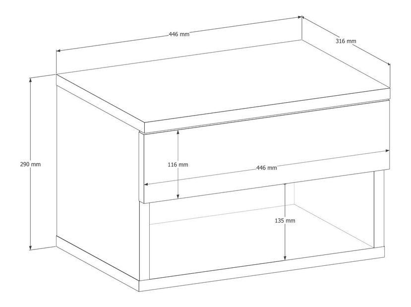 Noční stolek Ribbie (ořech)