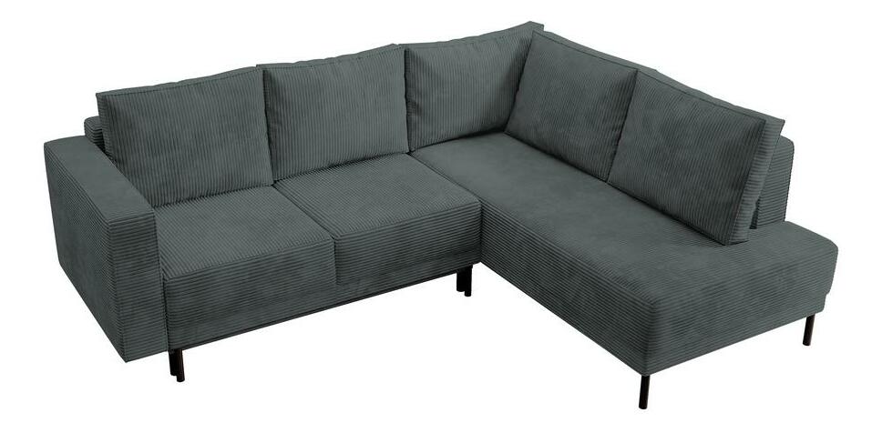 Rohová sedací souprava Rodriguez (P) (šedá + černá)