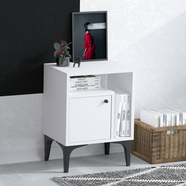 Noční stolek Aliex 1 (Bílá + Černá)