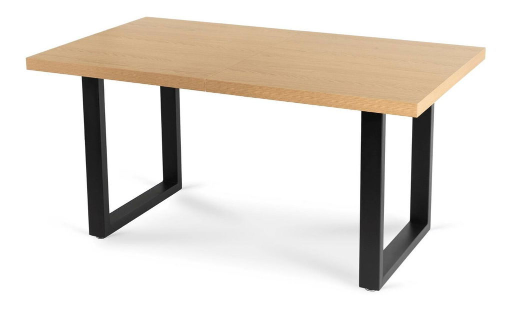 Rozkládací jídelní stůl Escuchan (dub zlatý + černá) (pro 6-10 osob)