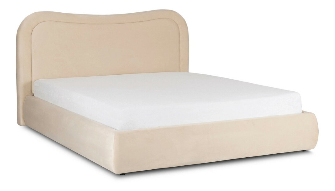 Manželská postel 160 cm Hajda (krémová) (s roštem) (s úl. prostorem)