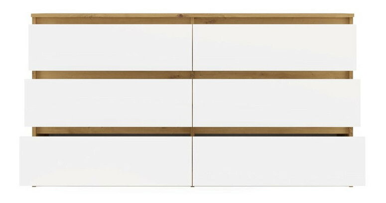 Komoda Musecalo 6 140 (dub artisan + bílá)