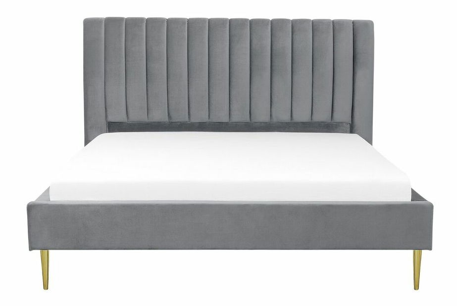 Manželská postel 180 cm MASALA (textil) (šedá) (s roštem)