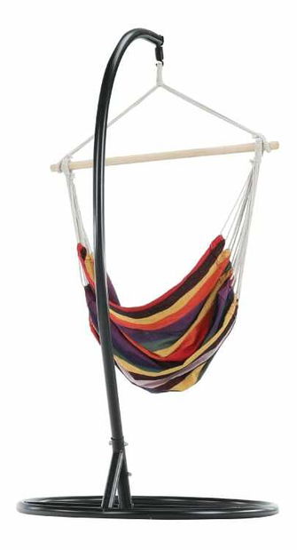 Závěsné houpací křeslo Gilda (bílá + vzor pásek)