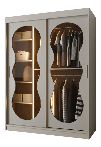 Šatní skříň 150 cm Boomer 3 (kašmír) (s osvětlením)