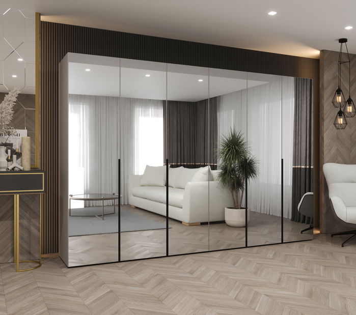 Šatní skříň 300 cm Alice 3 (kašmír + černá)