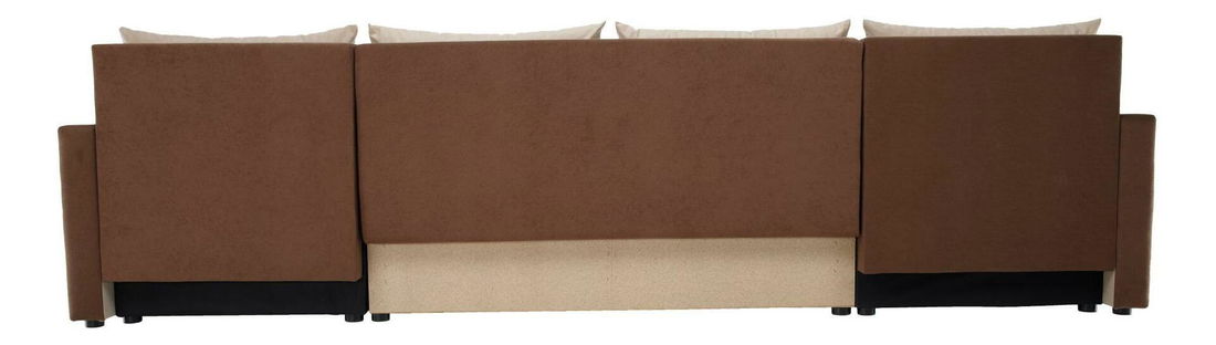 Rohová sedačka ve tvaru U Paulati (hnědá + béžová) (rozkládací s úl. prostorem)