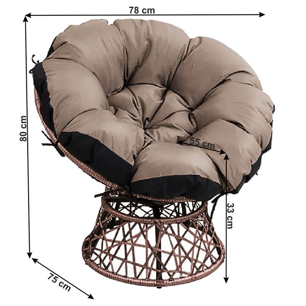 Otočné křeslo Trinny (hnědá + černá) *výprodej