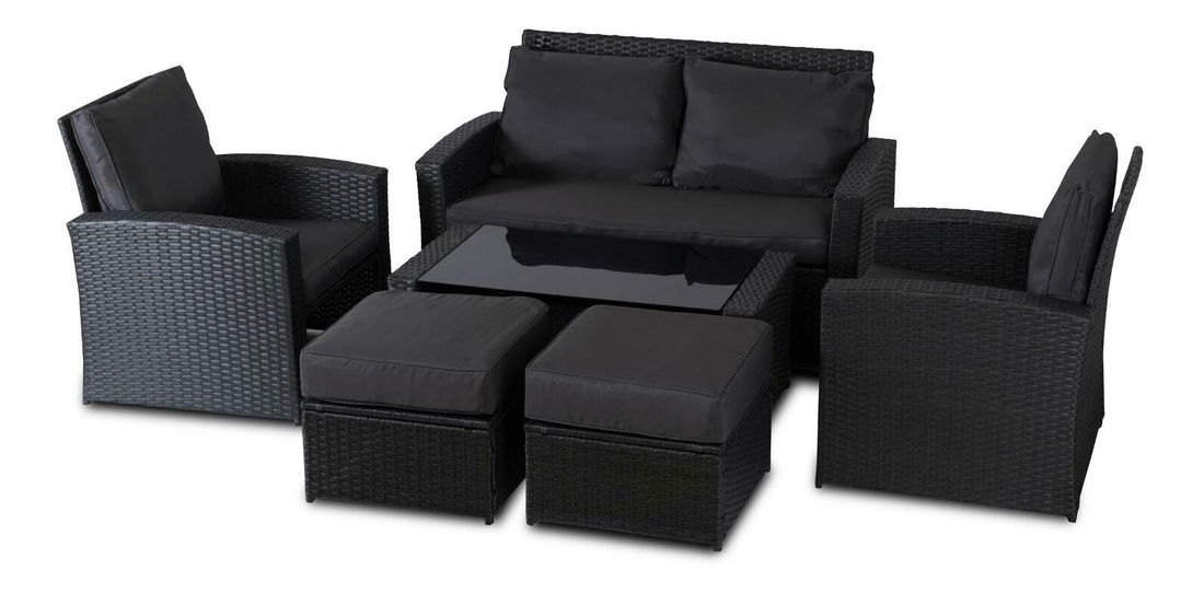 Zahradní set Fastos (tmavě šedá) (pro 6 osob)