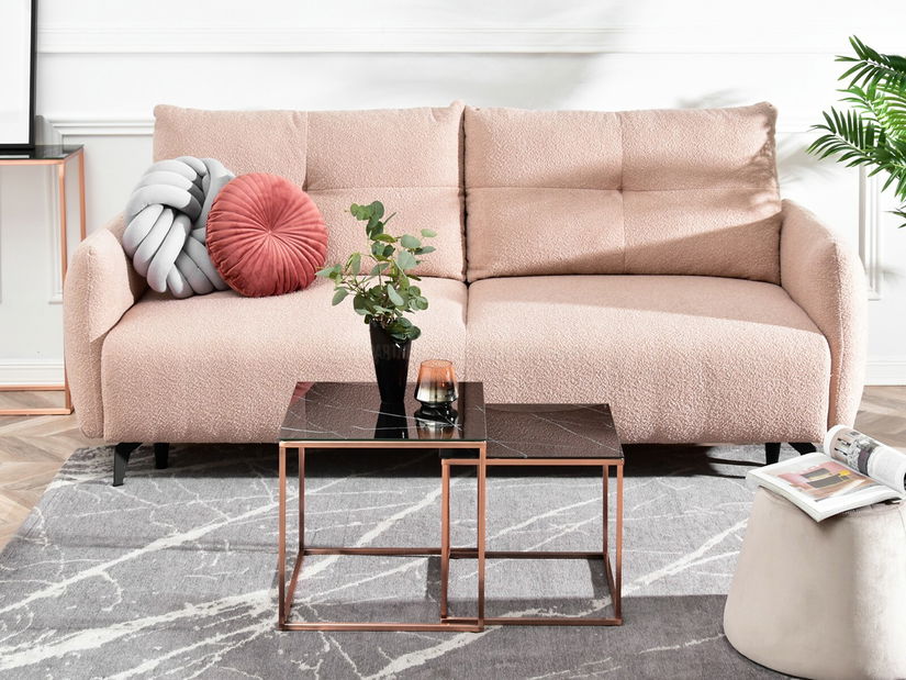 Konferenční stolek Prana Law (černý mramor + měděná)