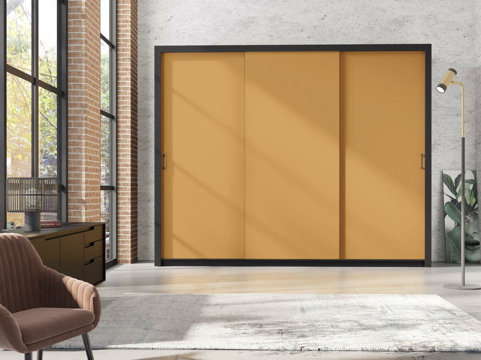 Šatní skříň s posuvnými dveřmi Framoretta 2 (toffee)