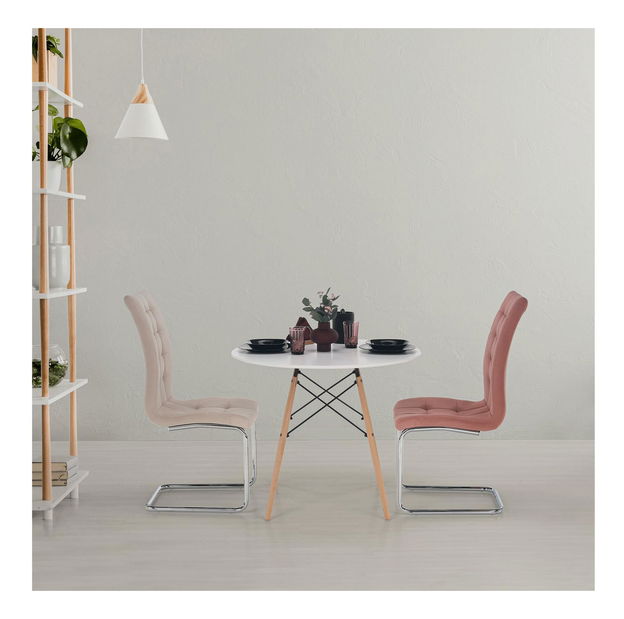 Jídelní stůl Gamin 2 (bílá + buk) (pro 2 osoby)