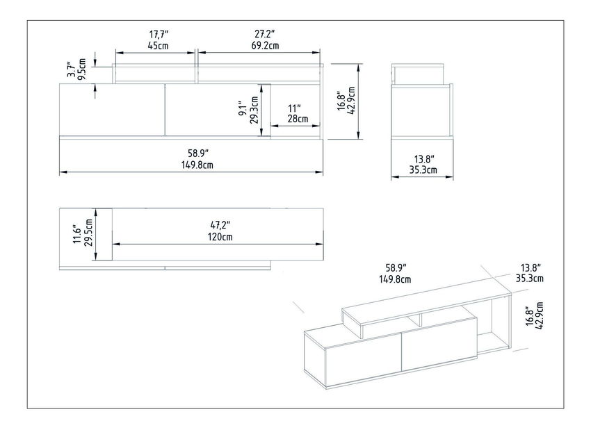 TV stolek/skříňka Neru (cordoba + bílá)
