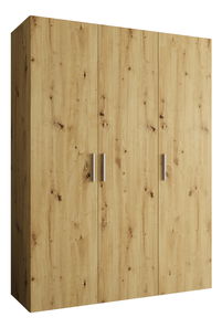 Šatní skříň 150 cm Borry 1 (dub artisan + stříbrná)