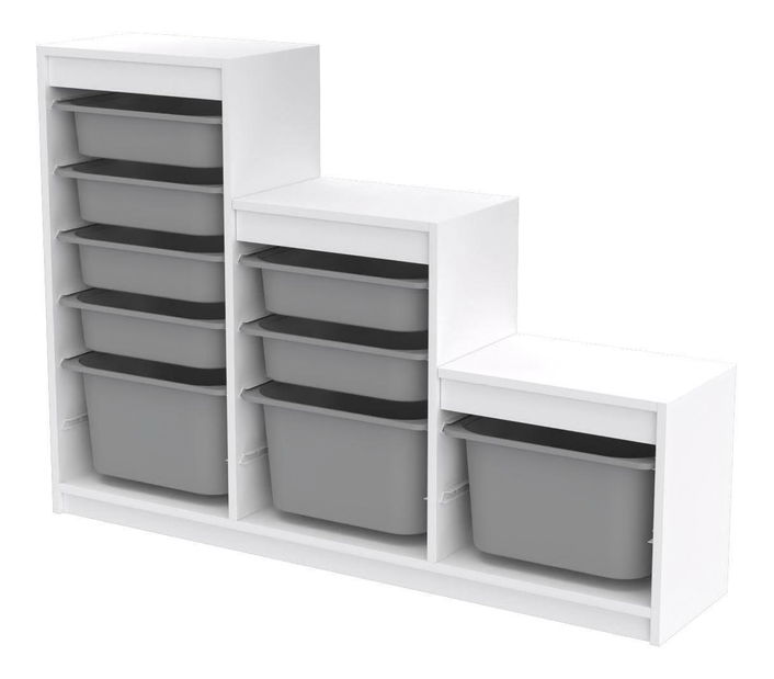 Organizér na hračky Dremonka 9 (bílá + šedá)