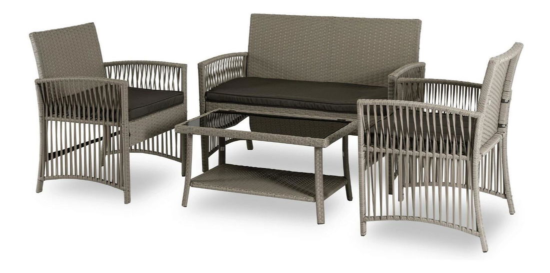 Zahradní set Frutos (béžová + šedá) (pro 4 osoby)