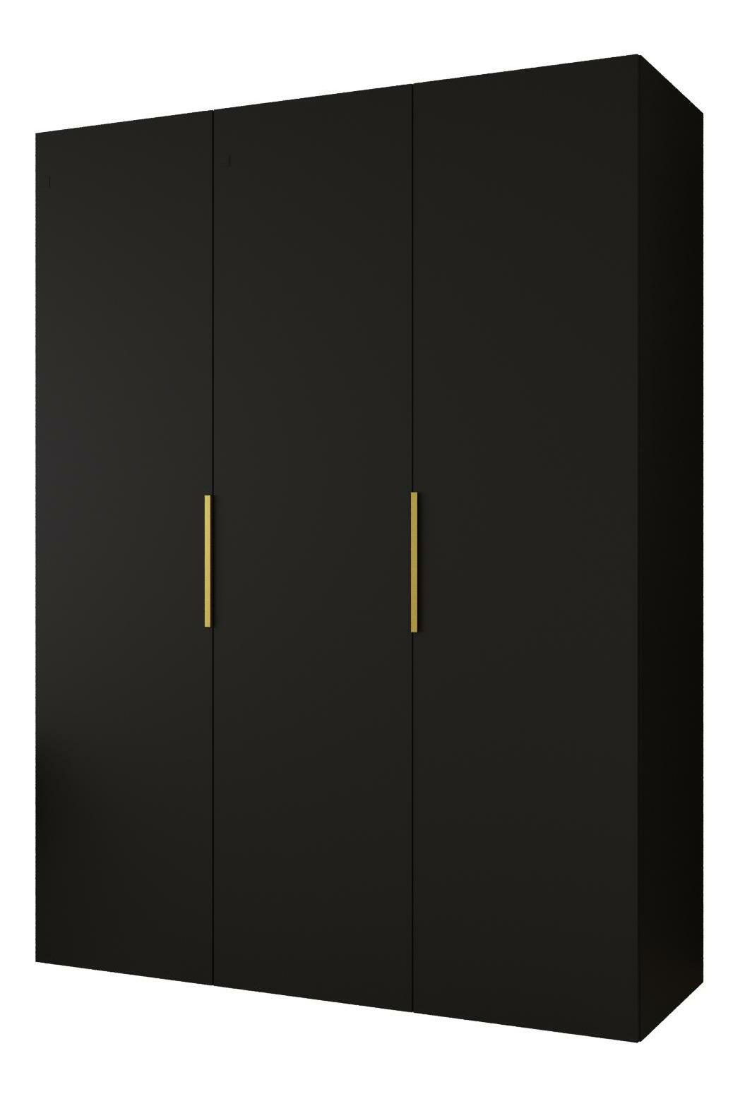 Šatní skříň 150 cm Mirabella 1 (černá + zlatá)