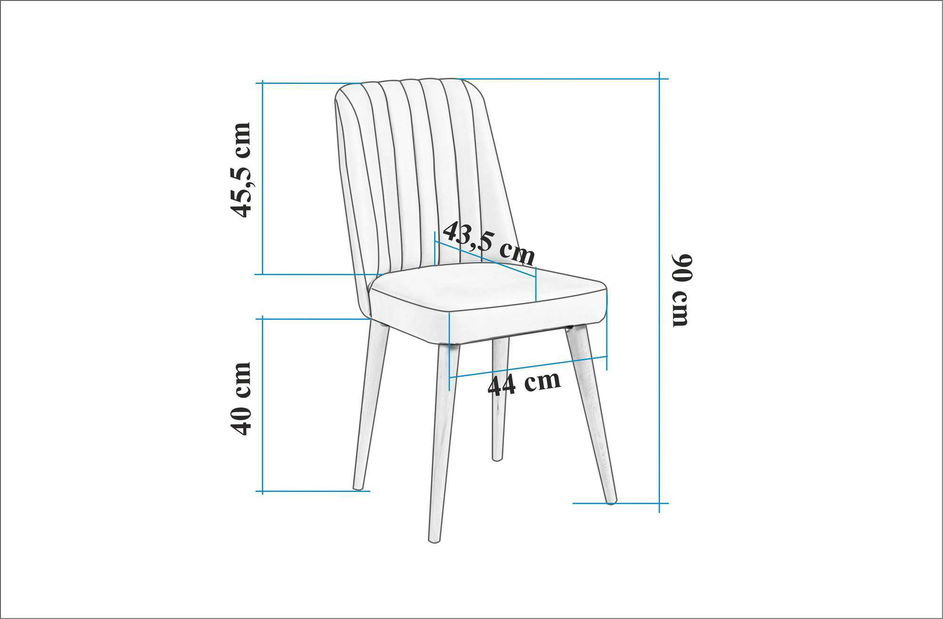 Jídelní židle Vineya S (ořech + tmavě modrá)