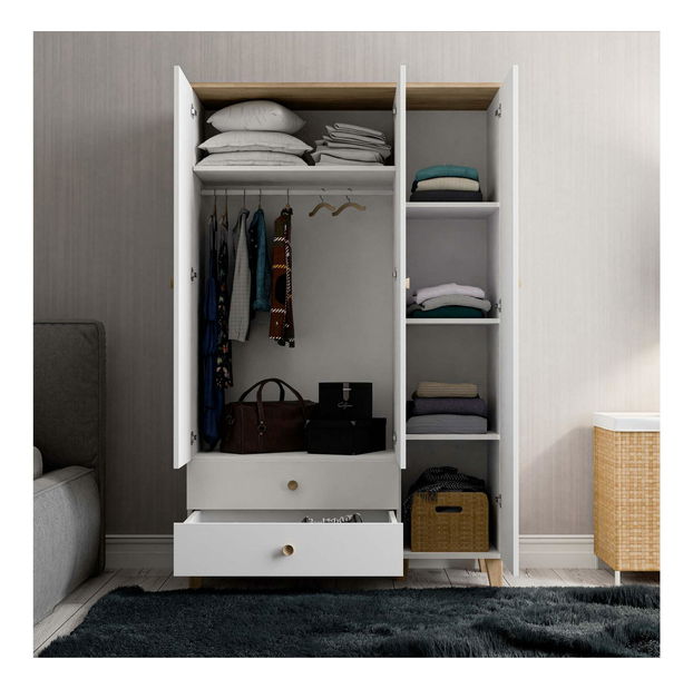 Šatní skříň Ventire (dub bílý)