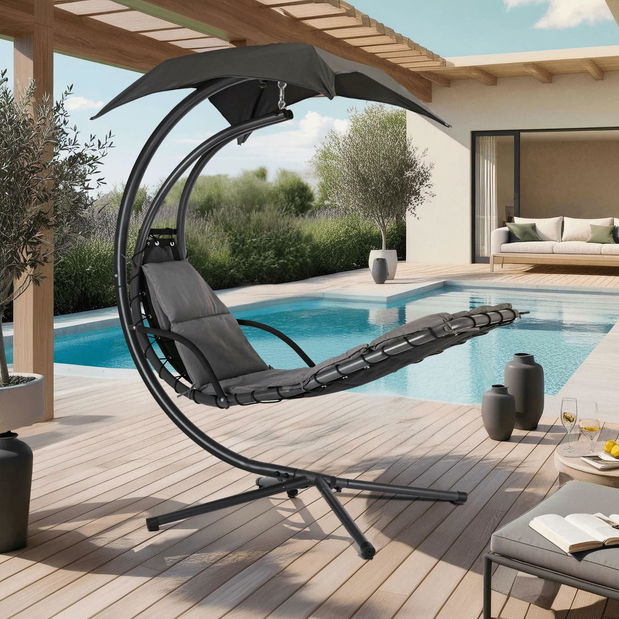 Zahradní houpací křeslo Respirar (šedá)