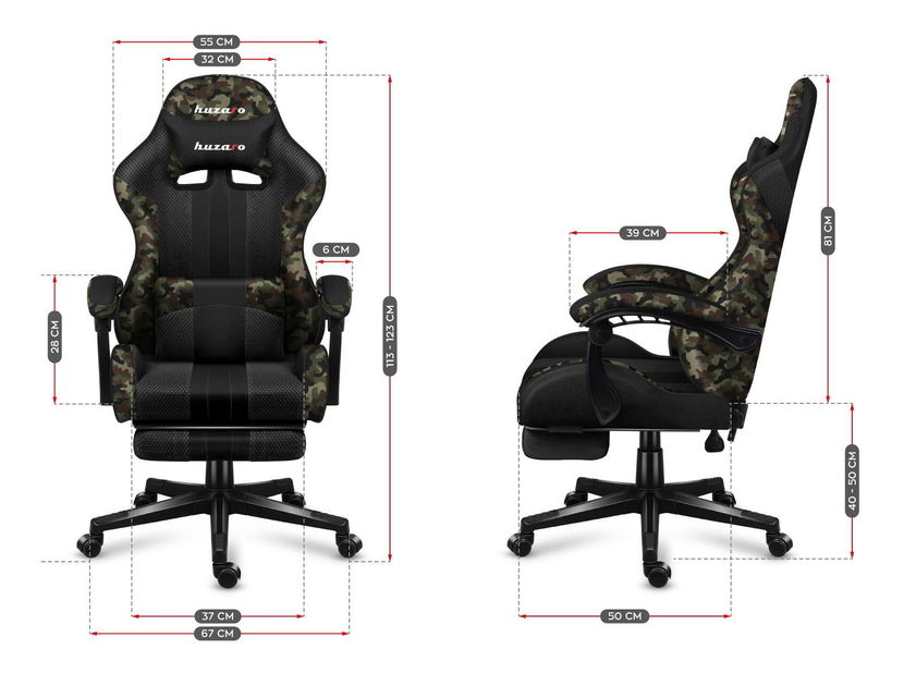 Herní křeslo Fusion 4.7 (černá + kamufláž)
