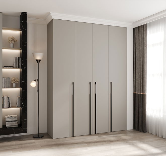 Šatní skříň 180 cm Carmela 50-3 (kašmír + černá)