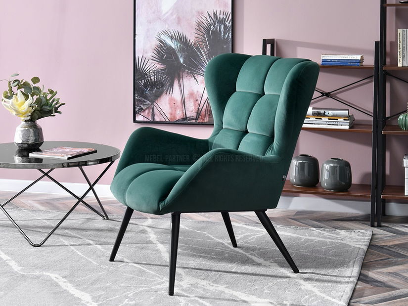 Křeslo Kikino (zelená + černá)