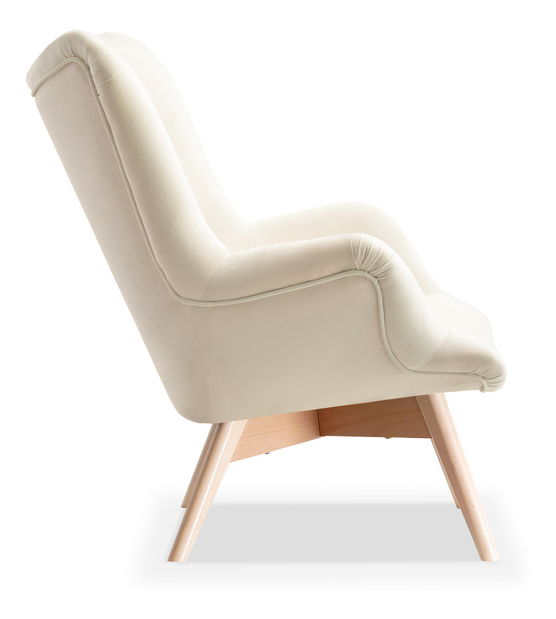 Designové křeslo Florentino (krémová + ořech)