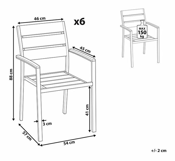 Set 6ks. židlí Vero (šedá)