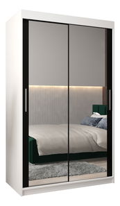 Šatní skříň 120 cm Toki 3 (Bílá matná + Černá matná)