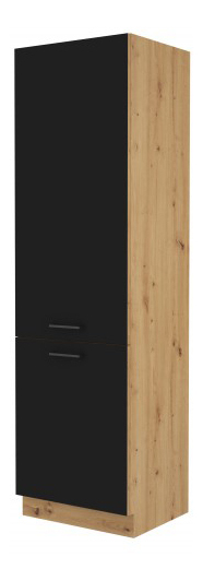 Potravinová kuchyňská skříňka pre chladničku 60 LO 210 2F (dub artisan + čierna)