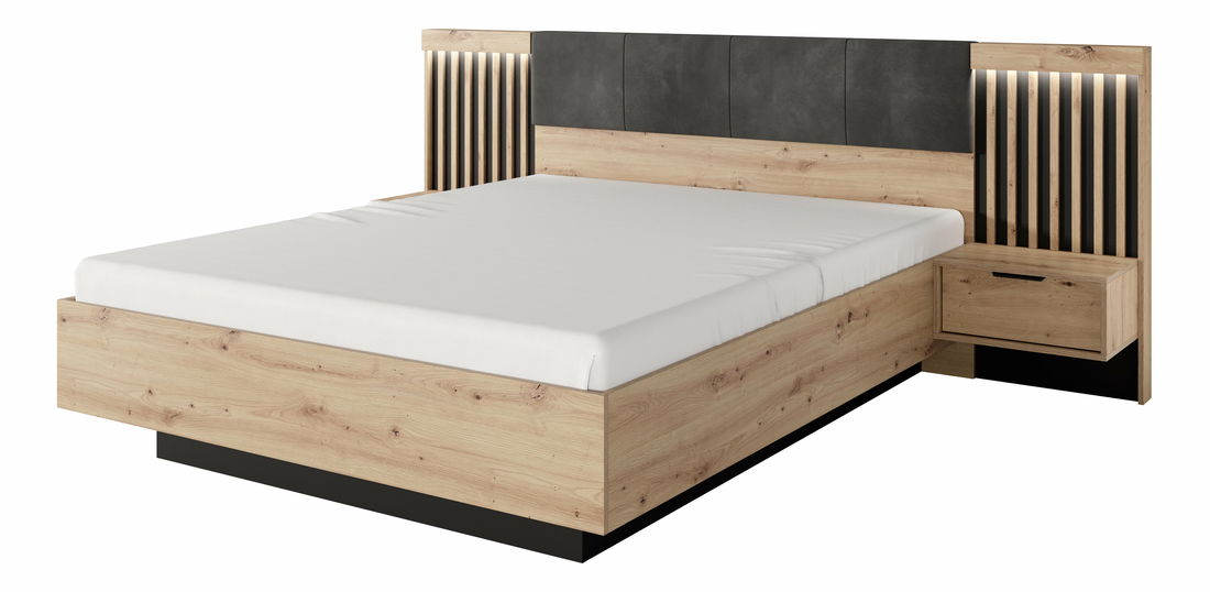 Set 2 ks. nočních stolků Tallin D (dub artisan + antracit)