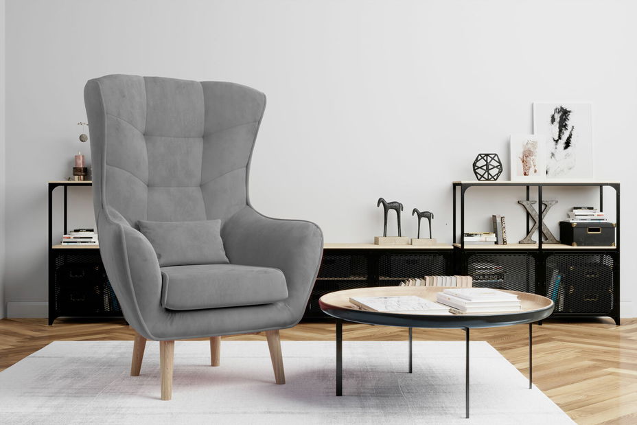 Křeslo ušák Agueda Typ 04 (světle šedá)