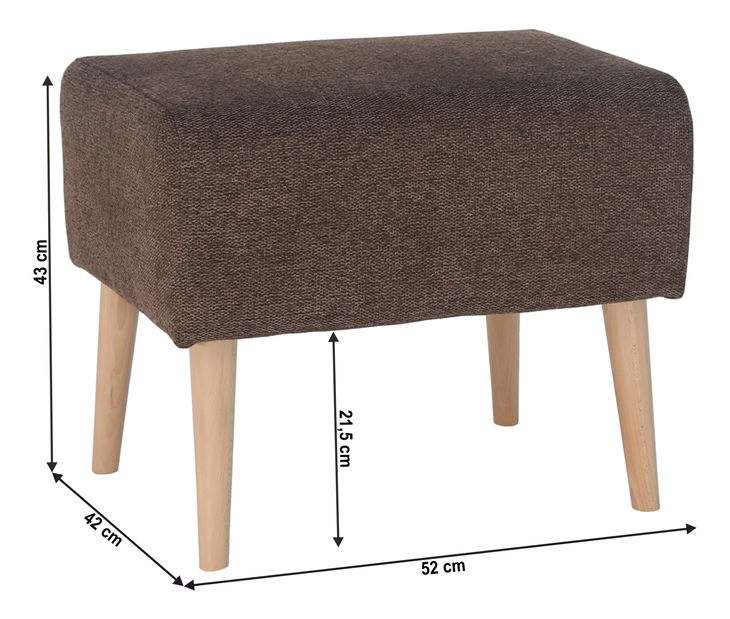 Taburet Saif (hnědá + buk)