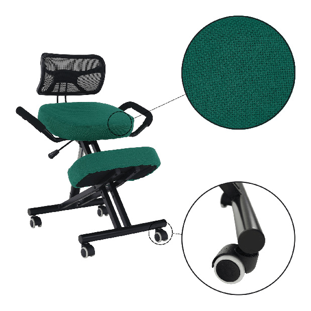 Ergonomická kancelářská židle Rusu (zelená + černá)