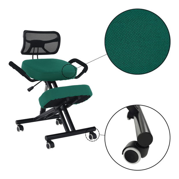 Ergonomická kancelářská židle Rusu (zelená + černá)