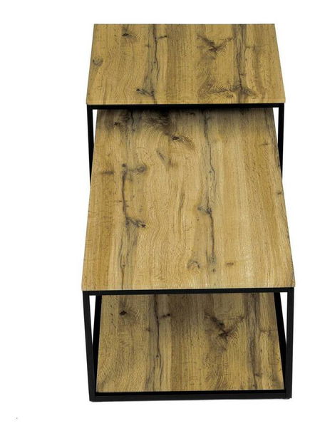 Set 2 konferenčních stolků Crearse (dub divoký)