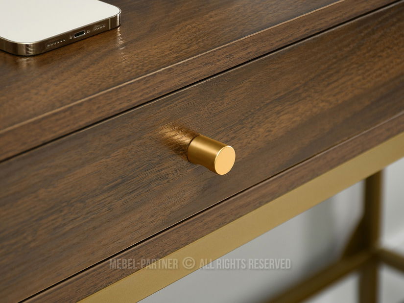 PC stolek Kaplan (ořech + zlatá)