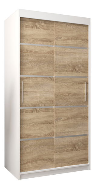 Šatní skříň 100 cm Verika 1 100 (bílá + dub sonoma)